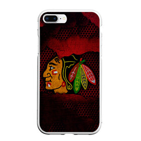 Чехол для iPhone 7Plus/8 Plus матовый с принтом CHICAGO NHL в Новосибирске, Силикон | Область печати: задняя сторона чехла, без боковых панелей | blackhawks | chicago | iron | logo | nhl | red | sport | usa | блэкхоукс | железо | логотип | нхл | сетка | спорт | сша | хоккей | чикаго