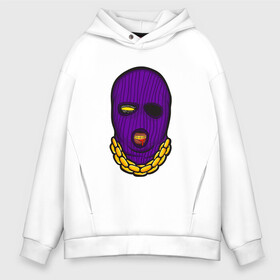 Мужское худи Oversize хлопок с принтом DaBaby Purple Mask в Новосибирске, френч-терри — 70% хлопок, 30% полиэстер. Мягкий теплый начес внутри —100% хлопок | боковые карманы, эластичные манжеты и нижняя кромка, капюшон на магнитной кнопке | gangster | golden | mask | music | rappers