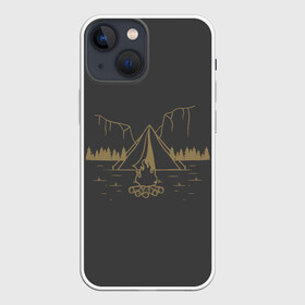 Чехол для iPhone 13 mini с принтом Adventure в Новосибирске,  |  | adventure | family | love | атмосфера | воспоминания | горы | дружба | костёр | любовь | ночной костёр | ночной разговор | приключения | романтика | семья | события | холмы