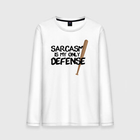 Мужской лонгслив хлопок с принтом Sarcasm is my only defense в Новосибирске, 100% хлопок |  | alpha | beta | derek | derek hale | omega | scott | scott mccall | serial | stiles | stiles stilinski | teen wolf | wolf | бета | волк | волки | волчонок | дерек | дерек хейл | оборотень | оборотни | ольфа | омега | сериал | скотт | скотт макколл | стайлз