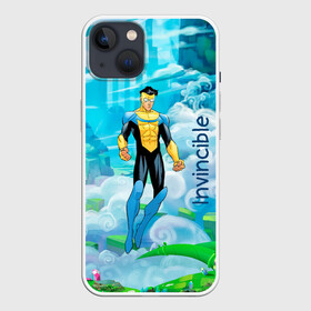 Чехол для iPhone 13 с принтом Неуязвимый (Invincible) в Новосибирске,  |  | damien darkblood | invincible | superman | марк грэйсон | мультсериал | неуязвимый | супергерой