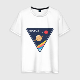 Мужская футболка хлопок с принтом Мой Космос в Новосибирске, 100% хлопок | прямой крой, круглый вырез горловины, длина до линии бедер, слегка спущенное плечо. | mars | moon | nasa | астероид | астронавт | астрономия | вселенная | гагарин | галактика | земля | илон | комета | космонавт | космос | луна | марс | маск | наса | небо | нло | планета | полёт | пришелец | ракета