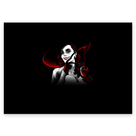 Поздравительная открытка с принтом Resident Evil Леди Вампир в Новосибирске, 100% бумага | плотность бумаги 280 г/м2, матовая, на обратной стороне линовка и место для марки
 | Тематика изображения на принте: 8 | blood | dimitresku | games | horror | new | resident evil | umbrella | vampire | village | альсина | альчина | вампир | деревня | димитреску | игра | кровь | лого | надпись | обитель зла | резидент | хоррор | эвил