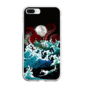 Чехол для iPhone 7Plus/8 Plus матовый с принтом Корабль на Волнах | Кракен в Новосибирске, Силикон | Область печати: задняя сторона чехла, без боковых панелей | animal | beast | kraken | monster | moon | ocean | octopus | sea | ship | water | waves | вода | волны | животные | звери | корабль | кракен | луна | монстр | море | океан | осьминог | рыбы | щупальца