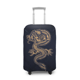 Чехол для чемодана 3D с принтом Дракон в Новосибирске, 86% полиэфир, 14% спандекс | двустороннее нанесение принта, прорези для ручек и колес | dragon | дракон | драконами | драконом | дракоша | иероглиф | мифология
