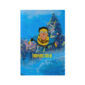 Обложка для паспорта матовая кожа с принтом Марк Грэйсон Неуязвимый в Новосибирске, натуральная матовая кожа | размер 19,3 х 13,7 см; прозрачные пластиковые крепления | damien darkblood | invincible | superman | марк грэйсон | мультсериал | неуязвимый | супергерой