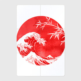 Магнитный плакат 2Х3 с принтом Волна в Канагаве в Новосибирске, Полимерный материал с магнитным слоем | 6 деталей размером 9*9 см | аниме | бамбук | большая волна в канагаве | волна | красный | солнце | япония