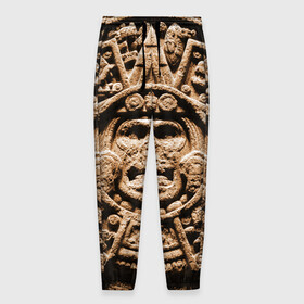 Мужские брюки 3D с принтом Ацтекский Календарь в Новосибирске, 100% полиэстер | манжеты по низу, эластичный пояс регулируется шнурком, по бокам два кармана без застежек, внутренняя часть кармана из мелкой сетки | aztec | calendar | ацтеки | календарь | майя