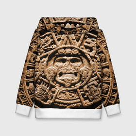 Детская толстовка 3D с принтом Ацтекский Календарь в Новосибирске, 100% полиэстер | двухслойный капюшон со шнурком для регулировки, мягкие манжеты на рукавах и по низу толстовки, спереди карман-кенгуру с мягким внутренним слоем | aztec | calendar | ацтеки | календарь | майя