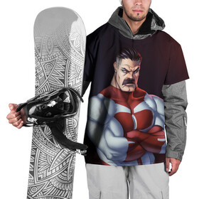 Накидка на куртку 3D с принтом Омнимен в Новосибирске, 100% полиэстер |  | Тематика изображения на принте: allen | invincible | omni man | omniman | superhero | алиен | аллен | инвинсибл | неуязвимый | омнимэн | супергерои