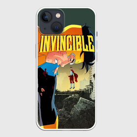 Чехол для iPhone 13 с принтом INVINCIBLE в Новосибирске,  |  | allen | invincible | omni man | omniman | superhero | алиен | аллен | инвинсибл | неуязвимый | омнимэн | супергерои