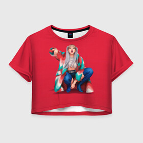 Женская футболка Crop-top 3D с принтом Kill the love Lisa в Новосибирске, 100% полиэстер | круглая горловина, длина футболки до линии талии, рукава с отворотами | black pink | blackpink | pop | блэк пинк | ким дженни | ким джи су | корейцы | лалиса манобан | музыка | поп | попса | розэ