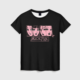 Женская футболка 3D с принтом Black Pink Art в Новосибирске, 100% полиэфир ( синтетическое хлопкоподобное полотно) | прямой крой, круглый вырез горловины, длина до линии бедер | black pink | blackpink | pop | блэк пинк | ким дженни | ким джи су | корейцы | лалиса манобан | музыка | поп | попса | розэ
