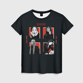 Женская футболка 3D с принтом BLACKPINK | Red and black в Новосибирске, 100% полиэфир ( синтетическое хлопкоподобное полотно) | прямой крой, круглый вырез горловины, длина до линии бедер | black pink | blackpink | pop | блэк пинк | ким дженни | ким джи су | корейцы | лалиса манобан | музыка | поп | попса | розэ
