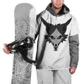 Накидка на куртку 3D с принтом Фурришка в Новосибирске, 100% полиэстер |  | furry | вол | волк | голова | демон | демон волк | лис | фури | фурри | фурришка | череп