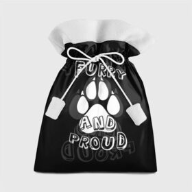 Подарочный 3D мешок с принтом Furry proud в Новосибирске, 100% полиэстер | Размер: 29*39 см | furry | антропоморфные животные | лапа | логотип | отпечаток | пушистый гордый | фурри | эмблема
