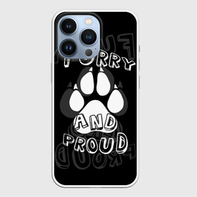 Чехол для iPhone 13 Pro с принтом Furry proud в Новосибирске,  |  | furry | антропоморфные животные | лапа | логотип | отпечаток | пушистый гордый | фурри | эмблема