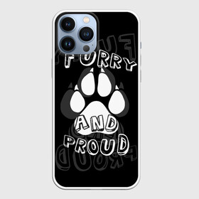 Чехол для iPhone 13 Pro Max с принтом Furry proud в Новосибирске,  |  | furry | антропоморфные животные | лапа | логотип | отпечаток | пушистый гордый | фурри | эмблема
