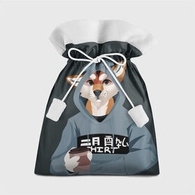 Подарочный 3D мешок с принтом Furry fox в Новосибирске, 100% полиэстер | Размер: 29*39 см | furry | furry fox | антропоморфное животное | животные | зверь | капюшон | кофе | лиса | фурри | человек