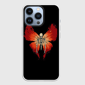 Чехол для iPhone 13 Pro с принтом Butterfly Skeleton в Новосибирске,  |  | Тематика изображения на принте: bones | butterfly | chitin | fire | flame | orange | red | ribs | ridge | skeleton | skull | wings | бабочка | кости | красный | крылья | огонь | оранжевый | пламя | ребра | скелет | хитин | хребет | череп
