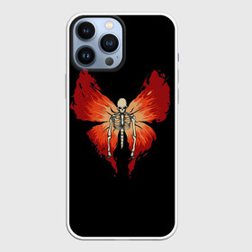 Чехол для iPhone 13 Pro Max с принтом Butterfly Skeleton в Новосибирске,  |  | Тематика изображения на принте: bones | butterfly | chitin | fire | flame | orange | red | ribs | ridge | skeleton | skull | wings | бабочка | кости | красный | крылья | огонь | оранжевый | пламя | ребра | скелет | хитин | хребет | череп