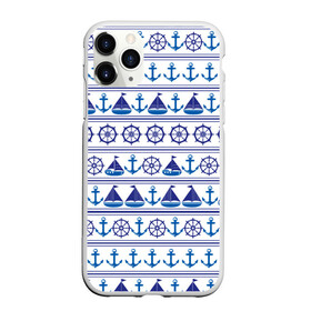 Чехол для iPhone 11 Pro матовый с принтом Морские мотивы в Новосибирске, Силикон |  | Тематика изображения на принте: ships | корабли | кораблики | море | морские | морское | руль | штурвал | якорь