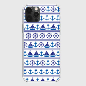 Чехол для iPhone 12 Pro Max с принтом Морские мотивы в Новосибирске, Силикон |  | Тематика изображения на принте: ships | корабли | кораблики | море | морские | морское | руль | штурвал | якорь