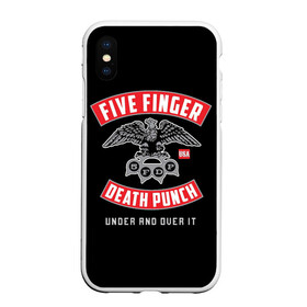 Чехол для iPhone XS Max матовый с принтом Five Finger Death Punch (5FDP) в Новосибирске, Силикон | Область печати: задняя сторона чехла, без боковых панелей | 5fdp | america | death | ffdp | finger | five | hard | metal | music | punch | rock | skull | states | united | usa | америка | метал | музыка | рок | сша | хард | череп