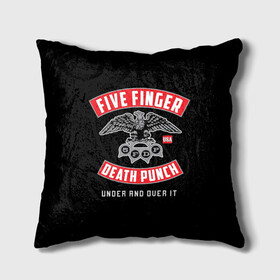 Подушка 3D с принтом Five Finger Death Punch (5FDP) в Новосибирске, наволочка – 100% полиэстер, наполнитель – холлофайбер (легкий наполнитель, не вызывает аллергию). | состоит из подушки и наволочки. Наволочка на молнии, легко снимается для стирки | 5fdp | america | death | ffdp | finger | five | hard | metal | music | punch | rock | skull | states | united | usa | америка | метал | музыка | рок | сша | хард | череп