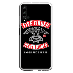 Чехол для Honor 20 с принтом Five Finger Death Punch (5FDP) в Новосибирске, Силикон | Область печати: задняя сторона чехла, без боковых панелей | 5fdp | america | death | ffdp | finger | five | hard | metal | music | punch | rock | skull | states | united | usa | америка | метал | музыка | рок | сша | хард | череп