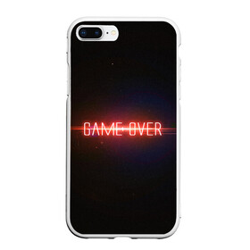 Чехол для iPhone 7Plus/8 Plus матовый с принтом Game Over в Новосибирске, Силикон | Область печати: задняя сторона чехла, без боковых панелей | game | game over | games | neon | orers | over | press | press start | starts | игра | игра окончена | конец | надписи | надпись | нажмите старт | неон | окончено | старт