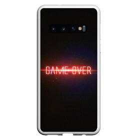 Чехол для Samsung Galaxy S10 с принтом Game Over в Новосибирске, Силикон | Область печати: задняя сторона чехла, без боковых панелей | game | game over | games | neon | orers | over | press | press start | starts | игра | игра окончена | конец | надписи | надпись | нажмите старт | неон | окончено | старт