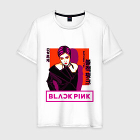 Мужская футболка хлопок с принтом Roses в Новосибирске, 100% хлопок | прямой крой, круглый вырез горловины, длина до линии бедер, слегка спущенное плечо. | black pink | blackpink | pop | блэк пинк | ким дженни | ким джи су | корейцы | лалиса манобан | музыка | поп | попса | розэ