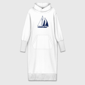 Платье удлиненное хлопок с принтом Кораблик в Новосибирске,  |  | sailboat | кораблик | корабль | лодка | моряки | парус | парусная лодка | тату | татуировка