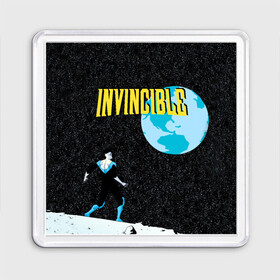 Магнит 55*55 с принтом Invincible в Новосибирске, Пластик | Размер: 65*65 мм; Размер печати: 55*55 мм | allen | invincible | omni man | omniman | superhero | алиен | аллен | инвинсибл | неуязвимый | омнимэн | супергерои