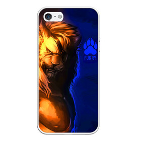 Чехол для iPhone 5/5S матовый с принтом Furry lion в Новосибирске, Силикон | Область печати: задняя сторона чехла, без боковых панелей | furry | lion | антропоморфные животные | лев | люди животные | разбойник | фурри | фурри фэндом