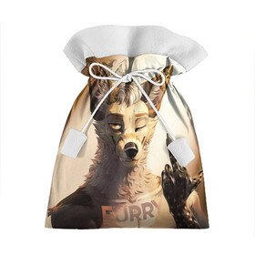 Подарочный 3D мешок с принтом Furry jackal в Новосибирске, 100% полиэстер | Размер: 29*39 см | Тематика изображения на принте: furry | jackal | антропоморфные животные | люди животные | показывает | средний палец | фурри | фурри фэндом | шакал