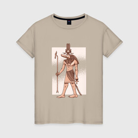 Женская футболка хлопок с принтом Египетский Бог Крокодил Собек в Новосибирске, 100% хлопок | прямой крой, круглый вырез горловины, длина до линии бедер, слегка спущенное плечо | ancient god | ankh | crocodile | demiurg | egypt | elder god | nile | osiris | ra | sobek | анх | бог воды | бог нила | божество | демиург | древний египет | египетские боги | египетские иероглифы | египтянин | крокодилополь