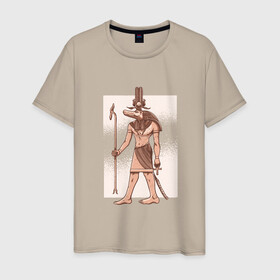 Мужская футболка хлопок с принтом Египетский Бог Крокодил Собек в Новосибирске, 100% хлопок | прямой крой, круглый вырез горловины, длина до линии бедер, слегка спущенное плечо. | ancient god | ankh | crocodile | demiurg | egypt | elder god | nile | osiris | ra | sobek | анх | бог воды | бог нила | божество | демиург | древний египет | египетские боги | египетские иероглифы | египтянин | крокодилополь