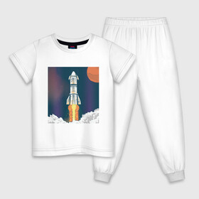 Детская пижама хлопок с принтом Запуск ракеты Atlas Атлас V в Новосибирске, 100% хлопок |  брюки и футболка прямого кроя, без карманов, на брюках мягкая резинка на поясе и по низу штанин
 | earth | elon musk | mars | nasa | roscosmos | space | space shuttle | star | stars | usa | астронавт | илон маск | космодром | космонавт | миссия sbirs | мыс канаверал | наса | планета земля | рн atlas v 421 | роскосмос | спейс экс | спейсэк