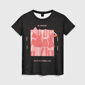 Женская футболка 3D с принтом Pink blank в Новосибирске, 100% полиэфир ( синтетическое хлопкоподобное полотно) | прямой крой, круглый вырез горловины, длина до линии бедер | black pink | blackpink | pop | блэк пинк | ким дженни | ким джи су | корейцы | лалиса манобан | музыка | поп | попса | розэ
