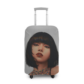 Чехол для чемодана 3D с принтом Hot Lisa в Новосибирске, 86% полиэфир, 14% спандекс | двустороннее нанесение принта, прорези для ручек и колес | black pink | blackpink | pop | блэк пинк | ким дженни | ким джи су | корейцы | лалиса манобан | музыка | поп | попса | розэ