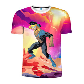 Мужская футболка 3D спортивная с принтом Марк Грэйсон Неуязвимый в Новосибирске, 100% полиэстер с улучшенными характеристиками | приталенный силуэт, круглая горловина, широкие плечи, сужается к линии бедра | damien darkblood | invincible | superman | марк грэйсон | мультсериал | неуязвимый | супергерой