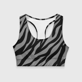 Женский спортивный топ 3D с принтом Камуфляж Зебра в Новосибирске, 82% полиэстер, 18% спандекс Ткань безопасна для здоровья, позволяет коже дышать, не мнется и не растягивается |  | Тематика изображения на принте: camo | zebra | зебра | камуфляж | полосы