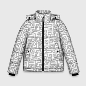 Зимняя куртка для мальчиков 3D с принтом Геометрический лабиринт в Новосибирске, ткань верха — 100% полиэстер; подклад — 100% полиэстер, утеплитель — 100% полиэстер | длина ниже бедра, удлиненная спинка, воротник стойка и отстегивающийся капюшон. Есть боковые карманы с листочкой на кнопках, утяжки по низу изделия и внутренний карман на молнии. 

Предусмотрены светоотражающий принт на спинке, радужный светоотражающий элемент на пуллере молнии и на резинке для утяжки | абстрактная геометрия | геометрический фон | лабиринт | сетка