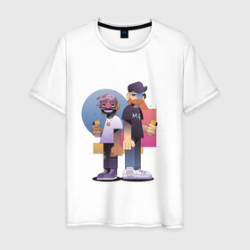 Мужская футболка хлопок с принтом Тони и Феррис в Новосибирске, 100% хлопок | прямой крой, круглый вырез горловины, длина до линии бедер, слегка спущенное плечо. | gangster | music | people | крутой | мультфильм