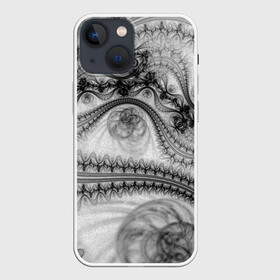 Чехол для iPhone 13 mini с принтом Spilled ink Texture в Новосибирске,  |  | abstraction | black | chaos | gray | ink | madness | pattern | tentacles | texture | vortex | waves | white | абстракция | безумие | белое | вихрь | волны | серый | текстура | узор | хаос | чернила | черное | щупальца