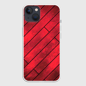Чехол для iPhone 13 с принтом Red Boards Texture в Новосибирске,  |  | attrition | boards | comic | dark | gloss | iron | light | metal | red | slabs | texture | wood | абстракция | глянец | дерево | доски | железо | картина | комикс | красный | линии | металл | паттерн | плиты | полосы | потертость | светлый