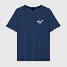 Мужская футболка хлопок Oversize с принтом Virgin logo | Вирджин лого в Новосибирске, 100% хлопок | свободный крой, круглый ворот, “спинка” длиннее передней части | Тематика изображения на принте: galactic | бренсен | бренсон | брэнсeн | брэнсон | вингин | вирджин | вирджн | галактик | ричард