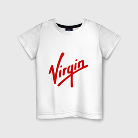 Детская футболка хлопок с принтом Virgin | Richard Branson в Новосибирске, 100% хлопок | круглый вырез горловины, полуприлегающий силуэт, длина до линии бедер | galactic | бренсен | бренсон | брэнсeн | брэнсон | вингин | вирджин | вирджн | галактик | ричард